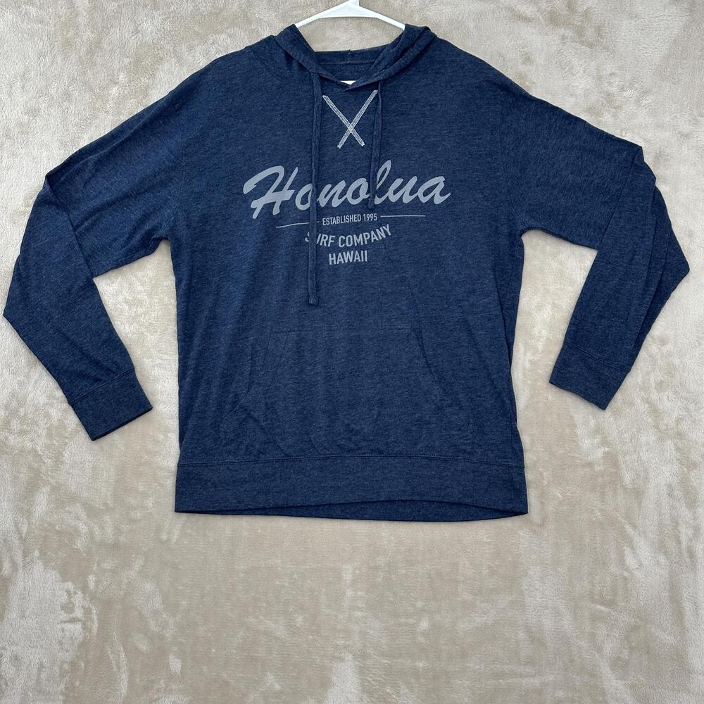 Honolua Hoodie Sweatshirt Mens Large Blue Surf Company Hawaii Graphic Pullover